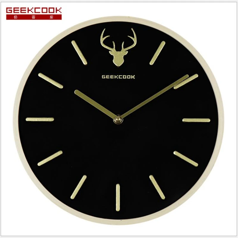Geekcook New Wall Clocks Large Clock Activated Carbon Wooden Simple Nordic Creative Home Decoration | Дом и сад