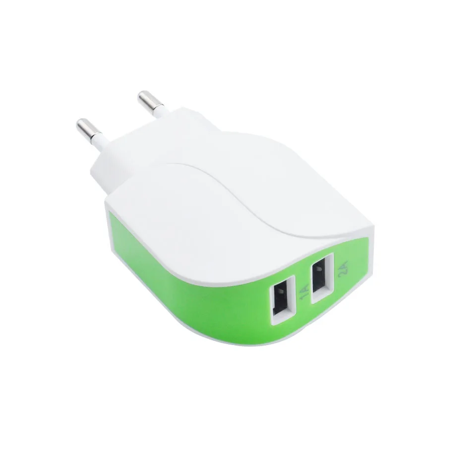 YUSEE ЕС Plug 2 Порты USB Зарядное устройство 5 В 2A сетевой адаптер мобильный телефон Micro