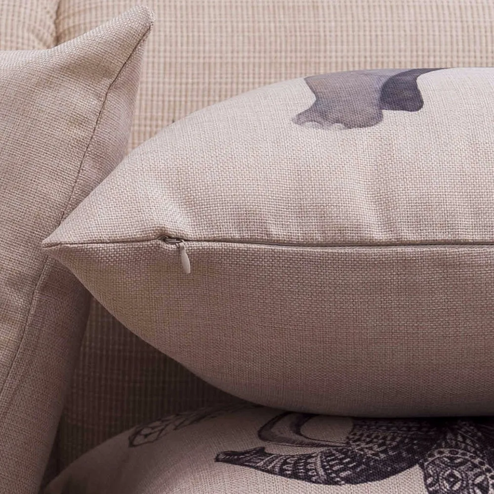 1 шт. наволочка с индийским слоном Рождественская хлопковая льняная для подушки