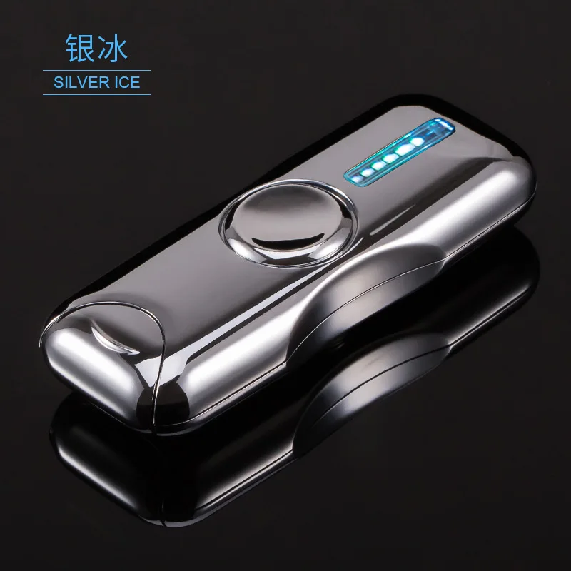 Без газа Зажигалка для сигар пальчиковая игрушка Gyro Flash Tri-Spinner Электронная сигарета ручной Спиннер usb зарядка зажигалки