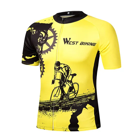 Jersey Only WEST BIKING, летняя мужская одежда для велоспорта, дышащая, горный велосипед, одежда для велоспорта, Ropa Ciclismo, быстросохнущая одежда для велоспорта, комплекты из Джерси - Цвет: Jersey Only