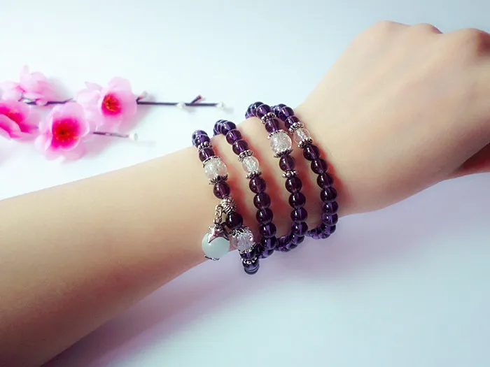 Длинные Браслеты с натуральным камнем и подвеской в виде дельфина опала