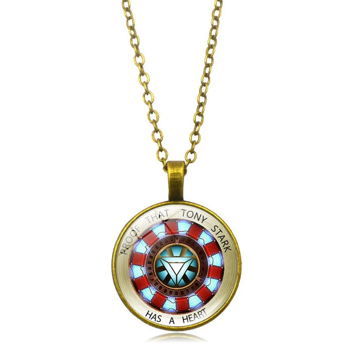 Железный человек Серебряный стеклянный купольный кулон Тони Старк Тибет