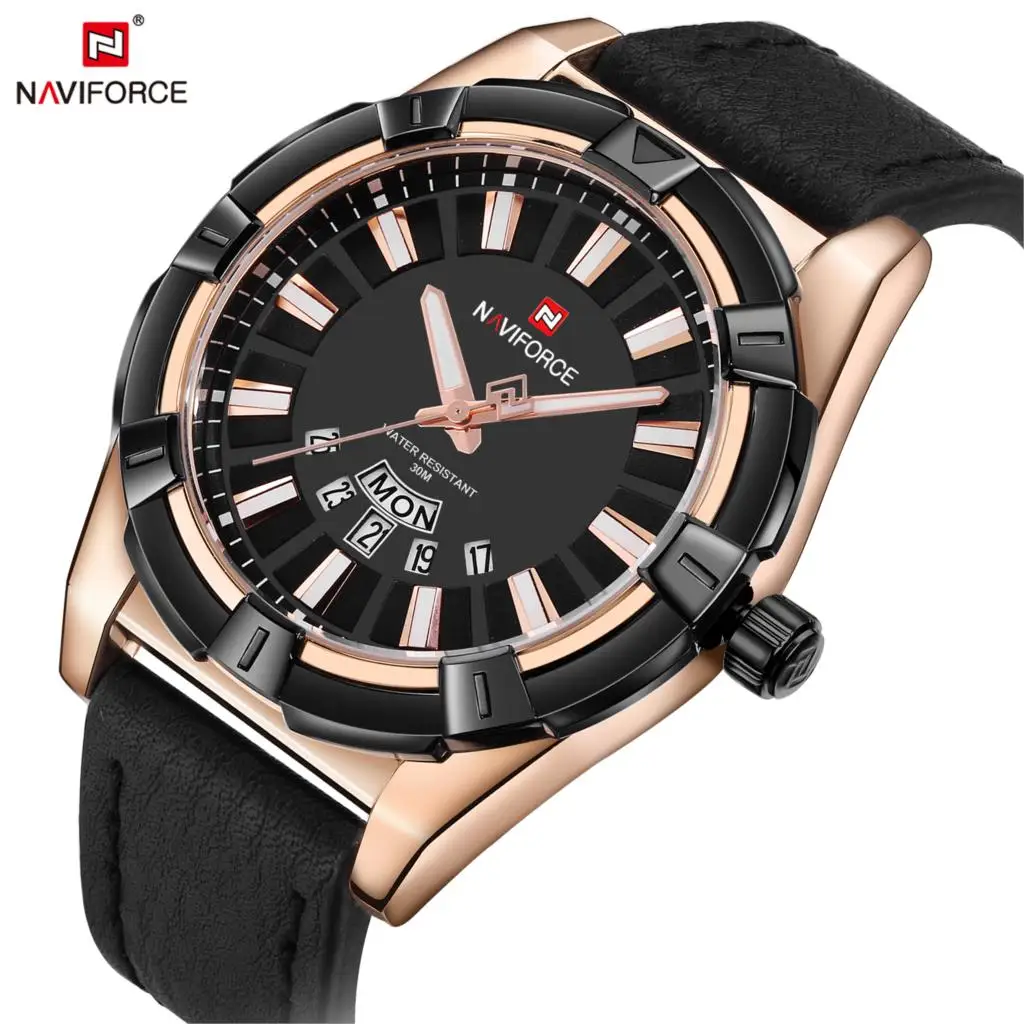 NAVIFORCE мужские часы лучший бренд класса люкс модные повседневные кожаные