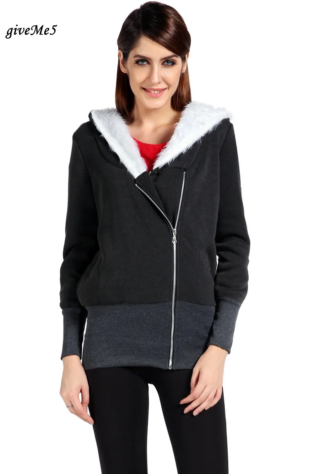 Новинка 2017 черный серый цвет толстовки на молнии теплый зимний флисовый