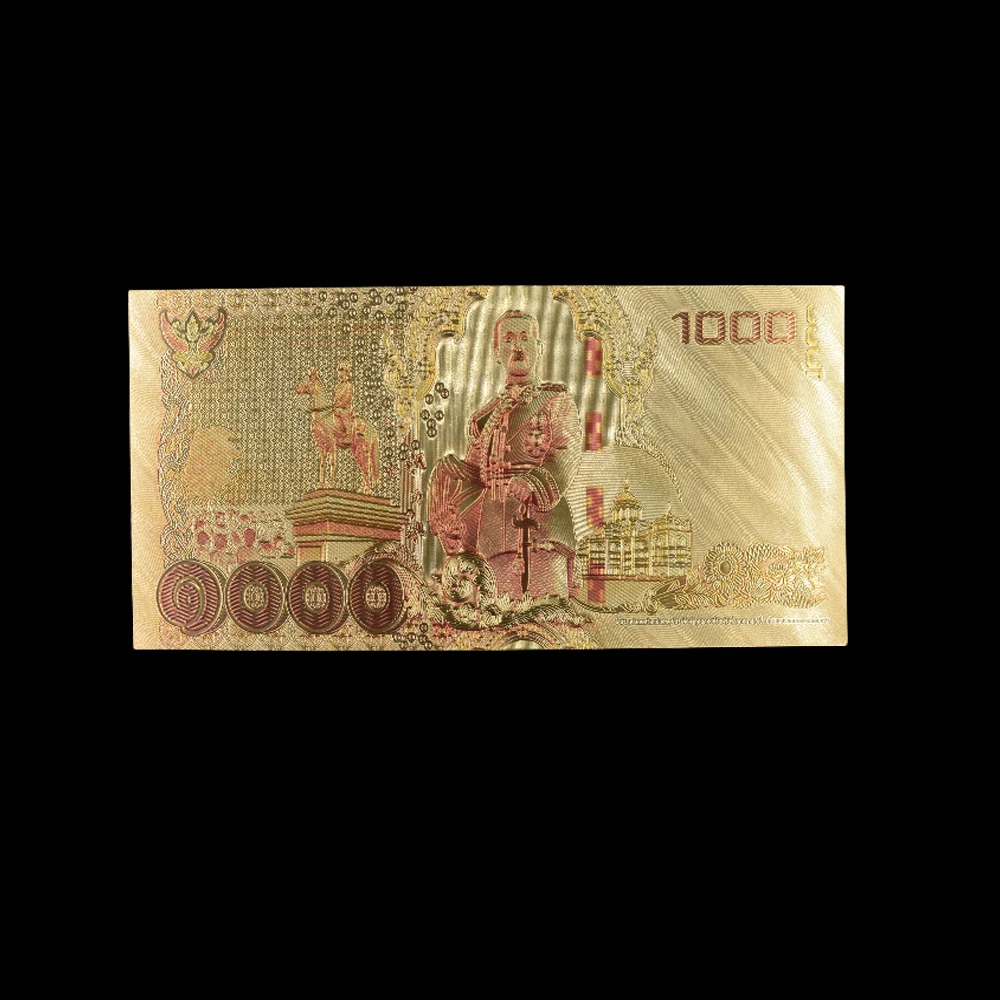 10 шт./лот 24 к красочная тайская Золотая банкнота 1000 баз фольга деньги