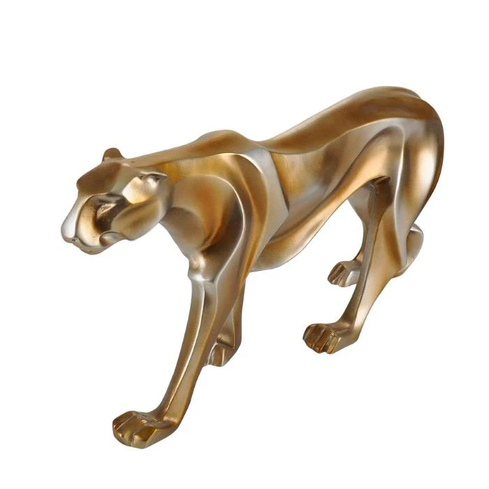 

Modern Resin Abstract Panther Sculpture Figurine Handicraft Home Desk Decor Geometric Resin Wildlife Leopard Statue Craft Gift