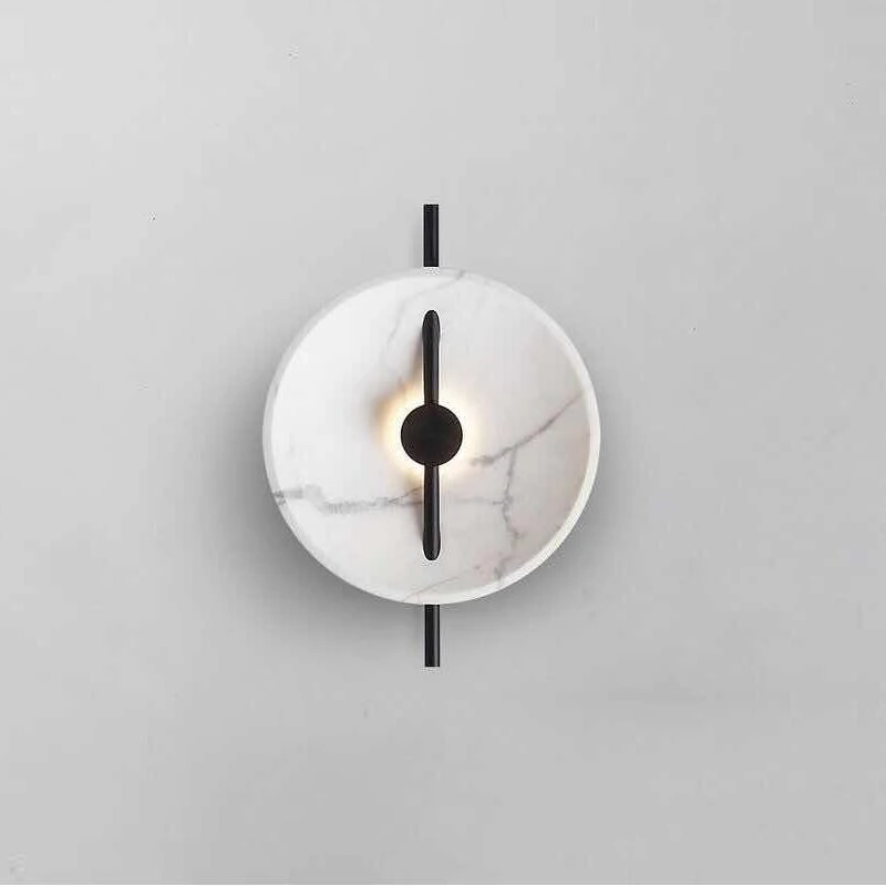 

Простой светодиодный настенный светильник с мраморной текстурой, белый, для гостиной, круглый декоративный светильник