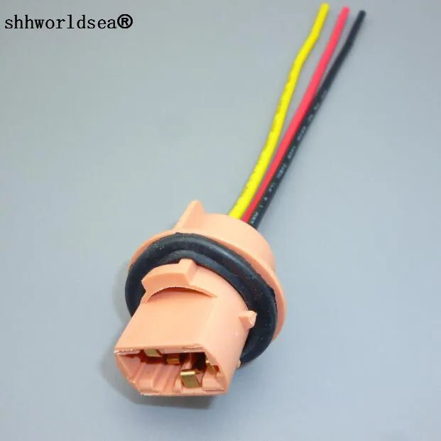 Shhworldsea 100 шт. LED T20 двойной провод три линии лампы автомобиля огни разъем