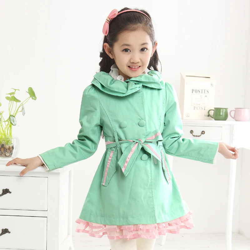 Плащ принцессы для девочек от 4 до 6 лет двубортное пальто средней длины с