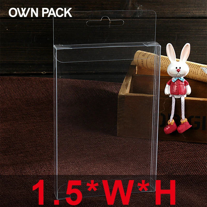 

Direct Selling clear box 10pcs/lot 1.5*W*H Clear box with hanging hole/gift box/wedding candy box/macaron box/gift packaging