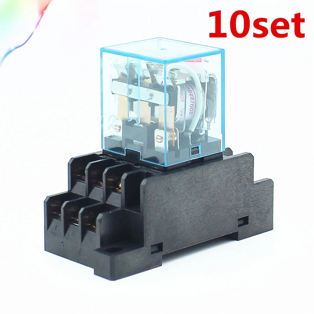 10 шт./набор HH63P LY3 LY3NJ JQX 13F реле AC380V 10A 11PIN Серебряный токоподводящий dpdt