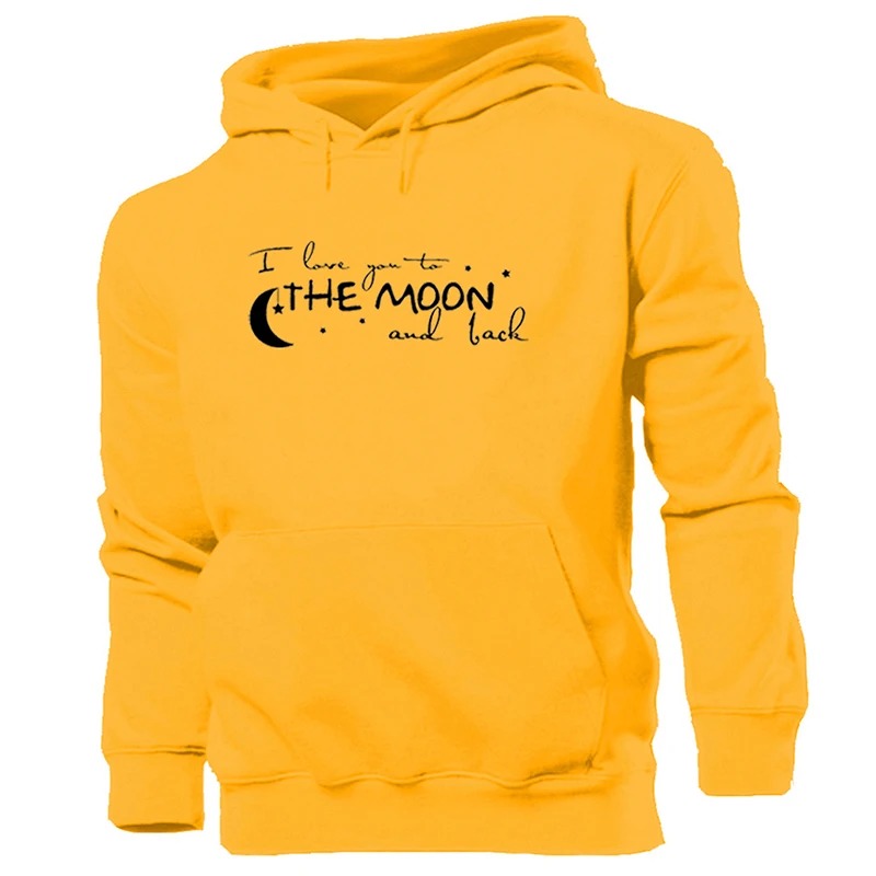 Женская толстовка с капюшоном и надписью I Love You to The Moon And Lack | одежда