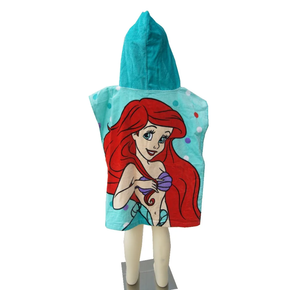 Disney маленькая Русалочка Ариэль и камбала малыша с капюшоном банное полотенце халаты для девочек обертывание покрытие для душа пляжное полотенце