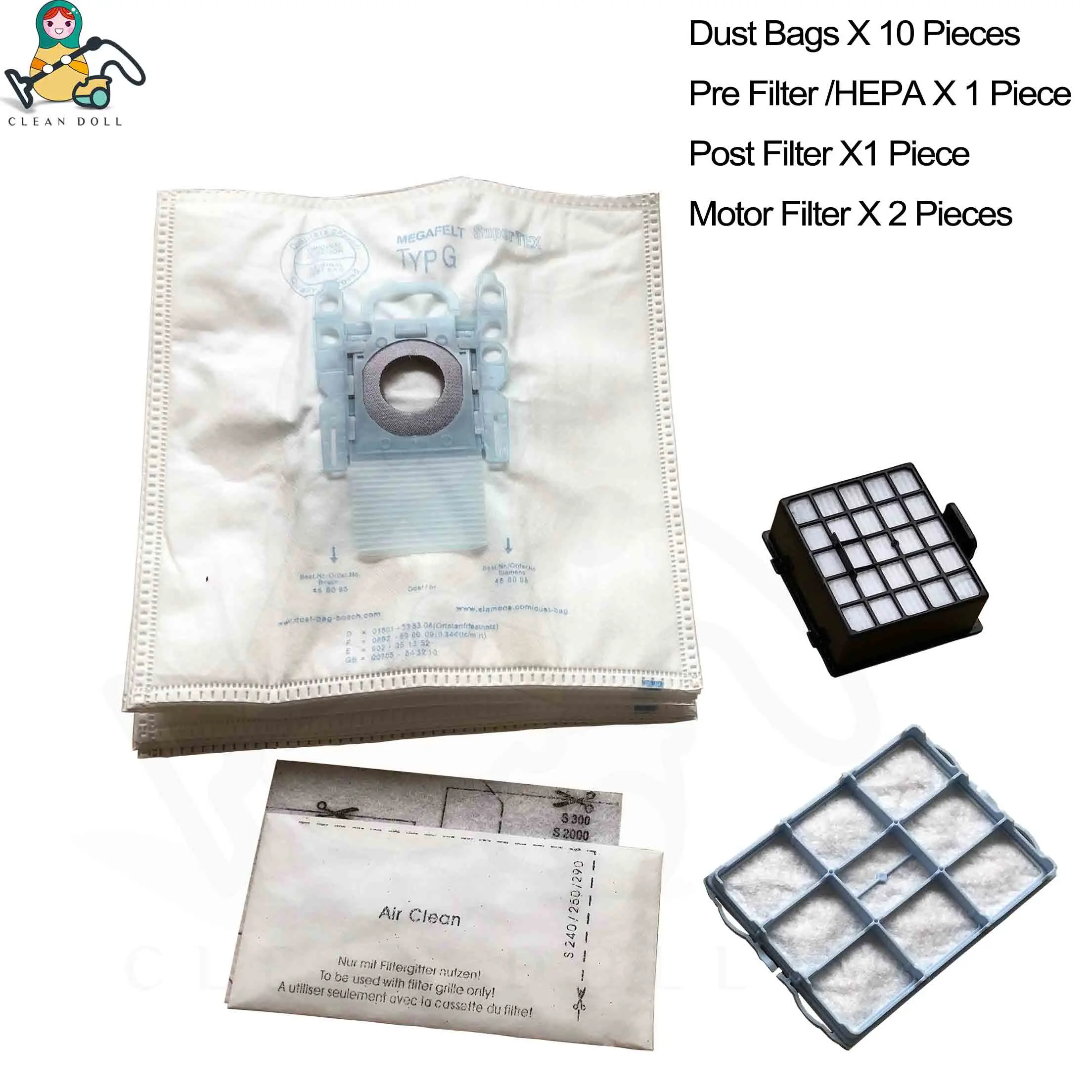BOS-GL30-14PK Запасные части двигателя HEPA фильтр Тип G сумки для BOSCH BSG62185/04 GL-30 BSGL3 пылесос аксессуары - Цвет: BOS-GL30-14PK