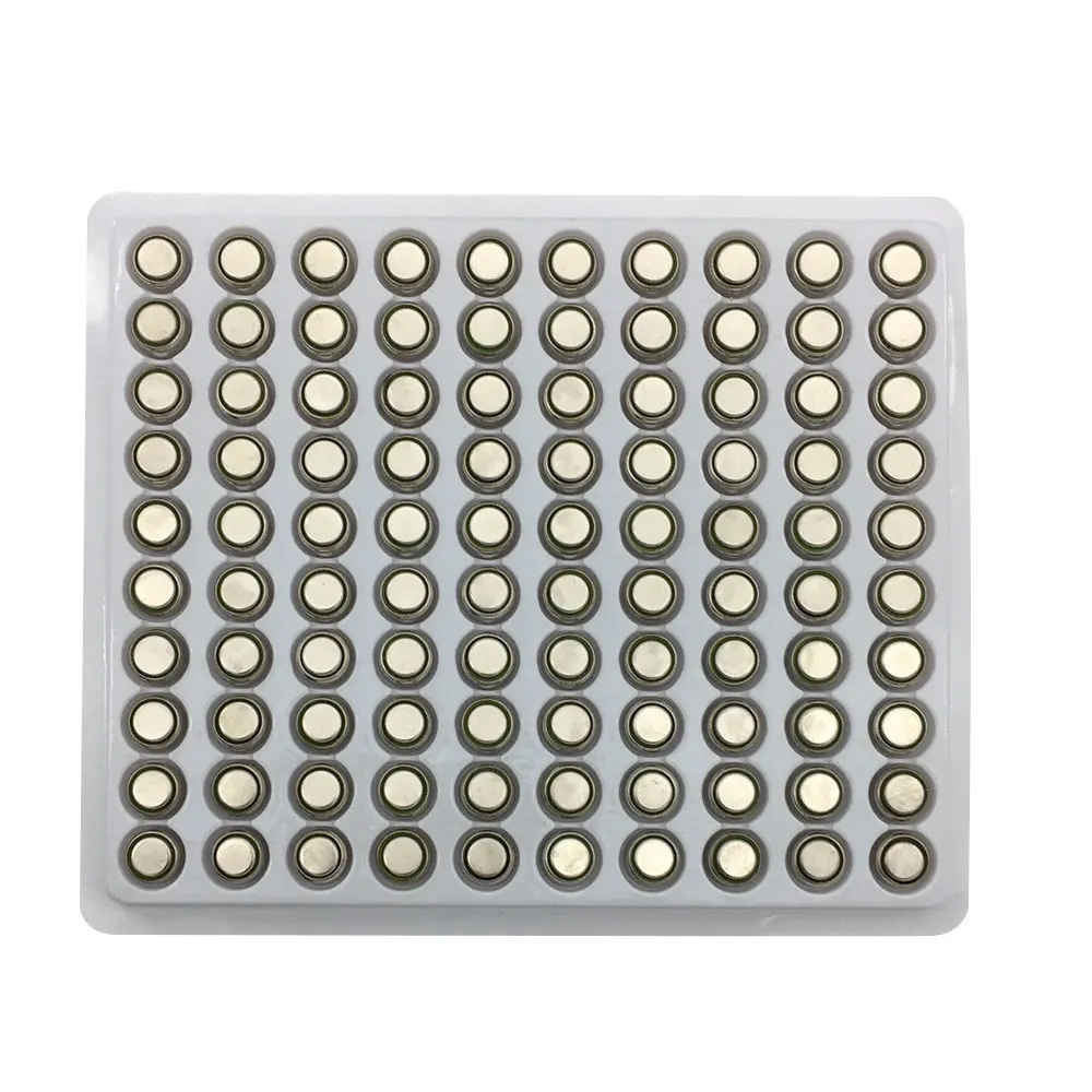 100 шт./лот LR41 AG3 SR41W 392 192 192A LR736 кнопку Смотреть Батарея ячейки язычок батарейки для