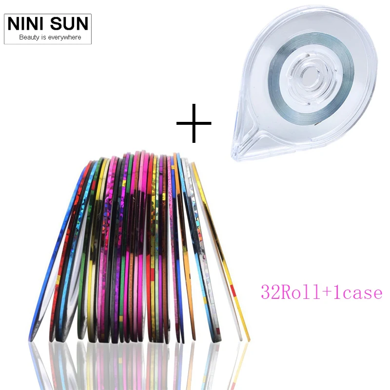 Хит 32 рулона + 1 чехол разноцветные рулоны полосатая лента линия сделай сам для