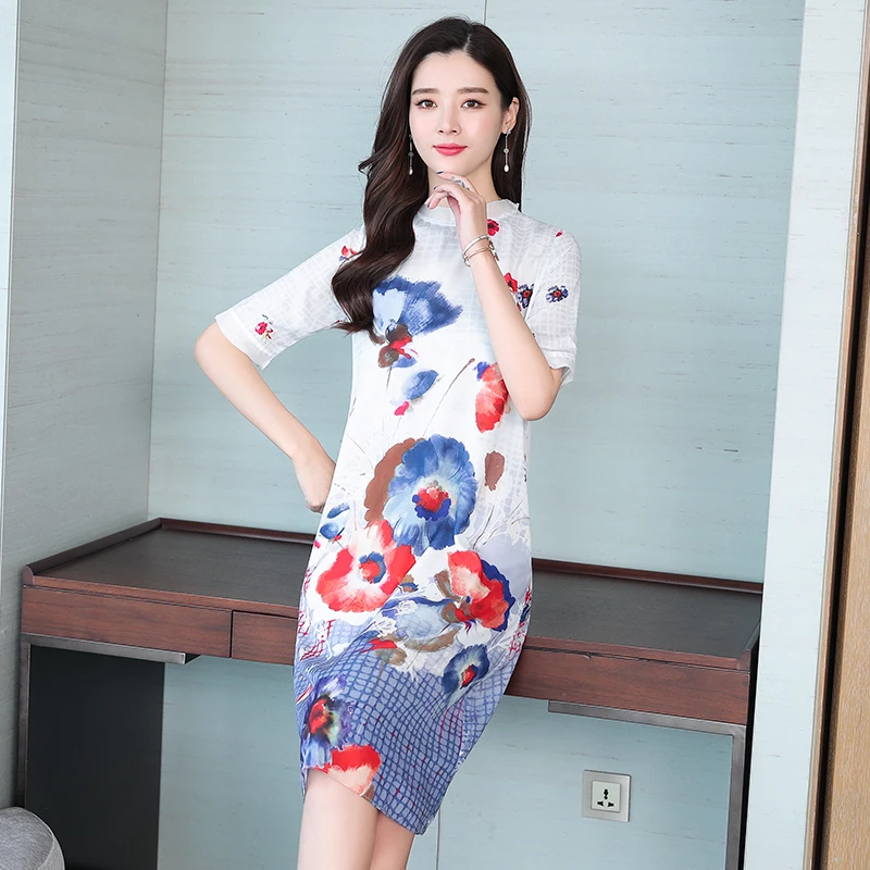 2019 весна лето Модная женская одежда свободная плюс размер с коротким рукавом