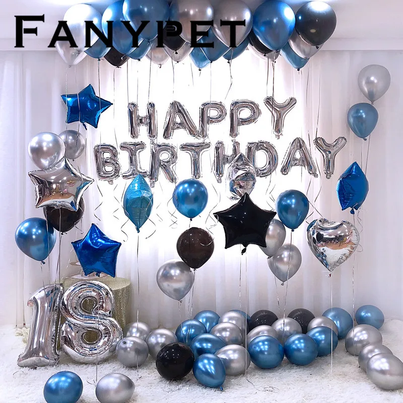 26 шт 30 '✘ Серебряная Фольга воздушные шары металлик Globos Корона 18th Юбилей Днем