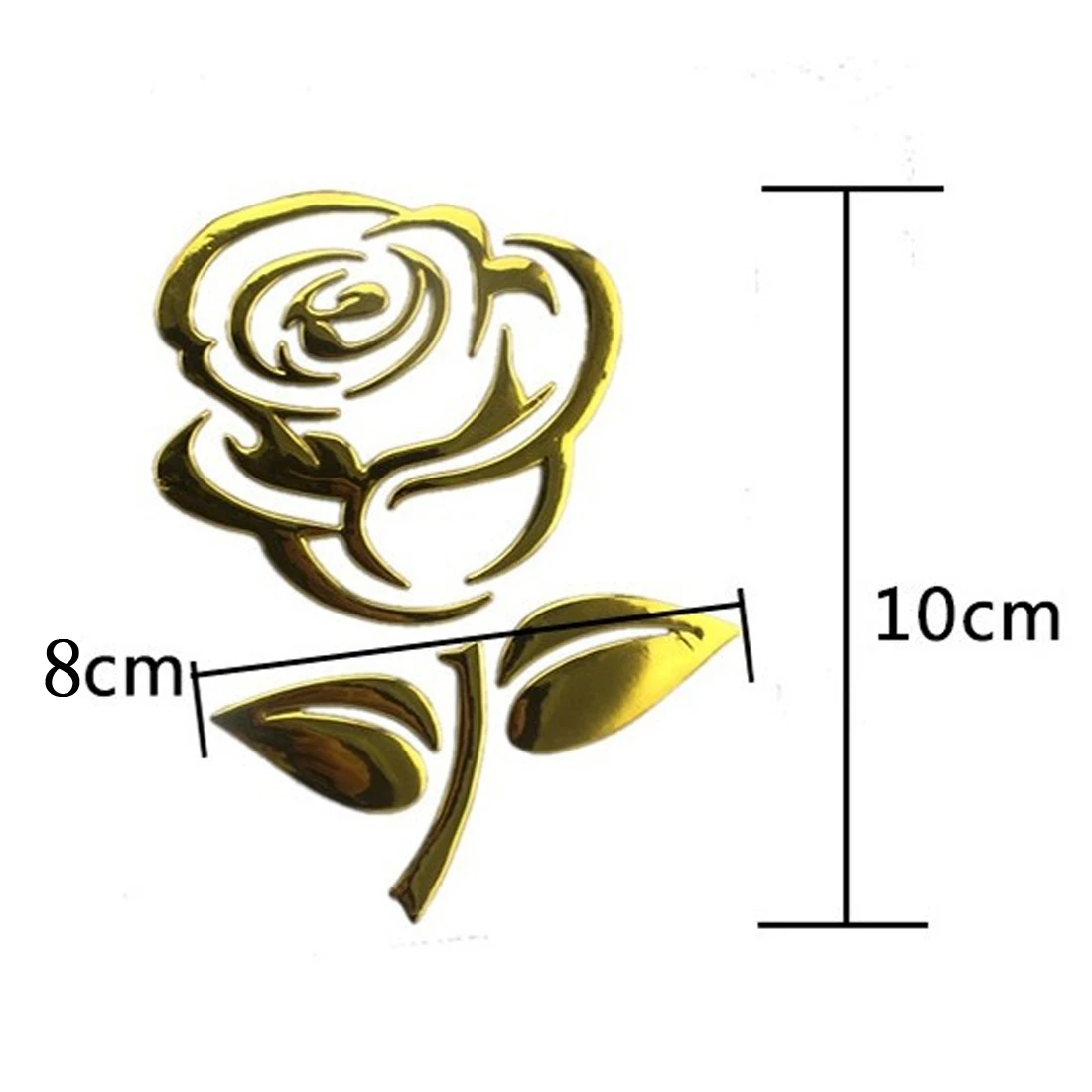 1 шт. Dewtreetali горячая Распродажа 10*8 см 3D серебристый/Золотой стерео вырез роза