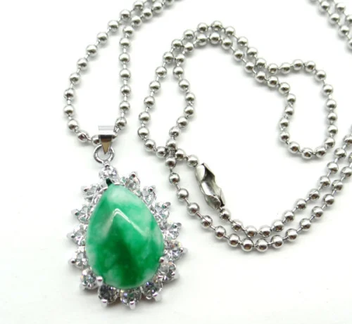 Оптовая продажа подвеска из натурального камня с зелеными каплевидными