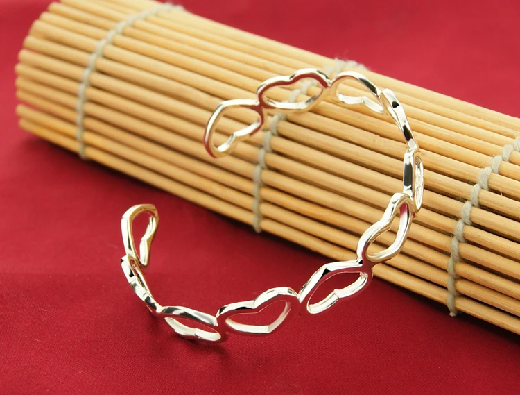 Браслет женский из серебра 100% пробы в форме сердца | Украшения и аксессуары