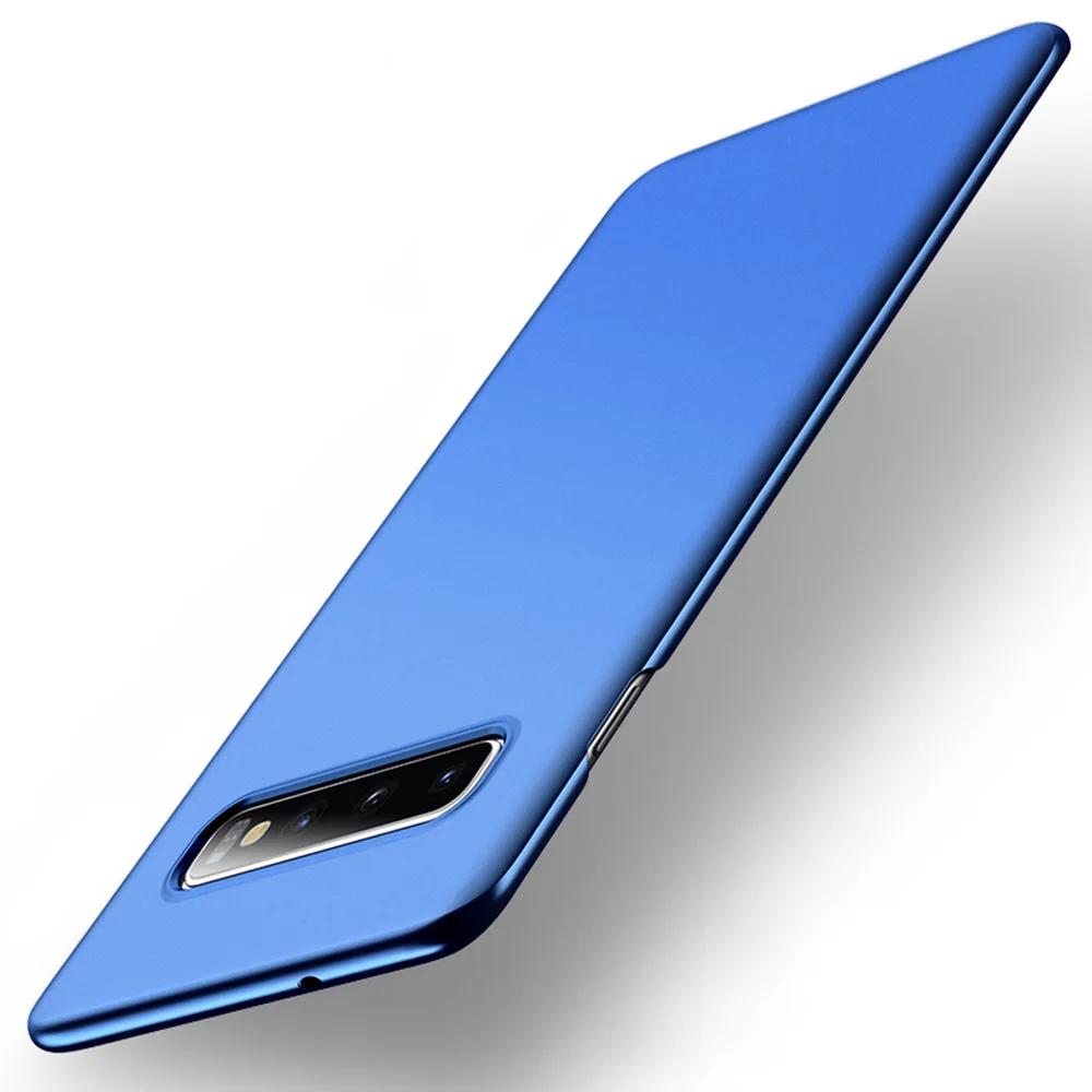 Blue Тонкий чехол для телефона для Samsung Galaxy S10 S9 S8 плюс A50 A7 A8 A6 A30 A40 A70 A80 Note 8 9 10 Plus чехол жесткий матовый поликарбонатный чехол - Цвет: Blue