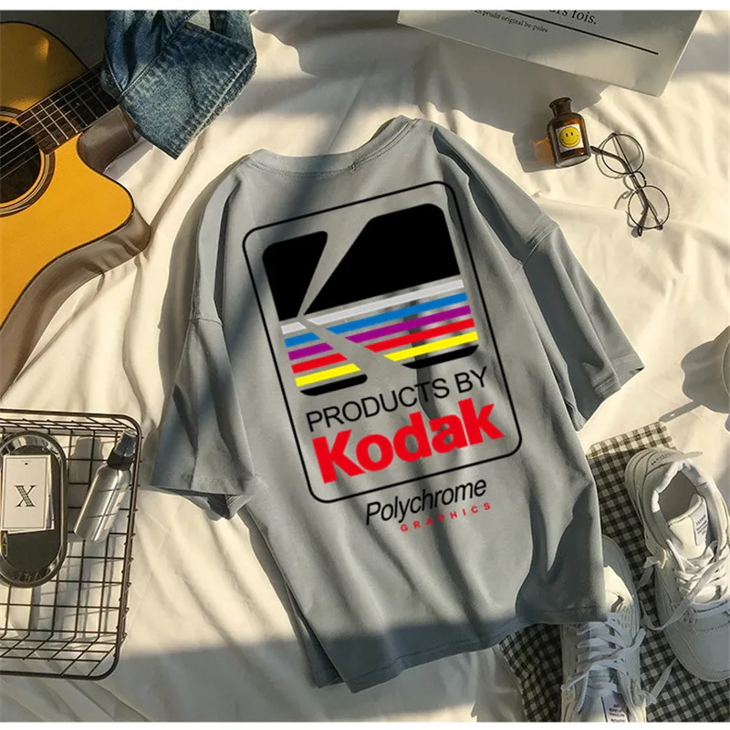 Женская уличная мода свободная футболка новинка 2018 женские топы в Корейском