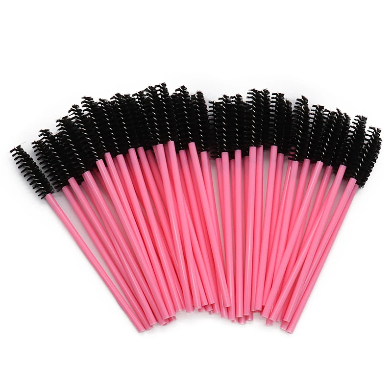 Pink To Black 50 шт., розовые ручки, кисти для ресниц, одноразовые кисти для ресниц, набор инструментов для макияжа, кисти для ресниц, 6 цветов, кисть для ресниц Sinso - Handle Color: Pink To Black