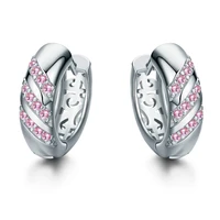 misananryne design siliver gold color aaa cz wedding hoop earrings for women womens trendy pink blue cubic zirconia earring