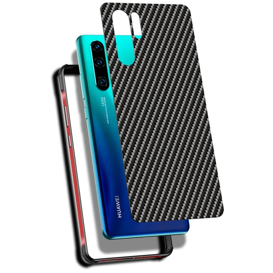 For Huawei P30 Lite Case Cover Metal Aluminum Bumper Carbon Fiber Hard PC Back Pro |