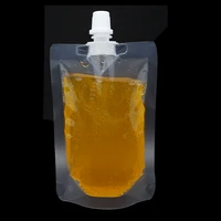50pcs clear standing up poly drink packaging spout bag doypack drink liquid pouches for beverage milk fruit juice package bags