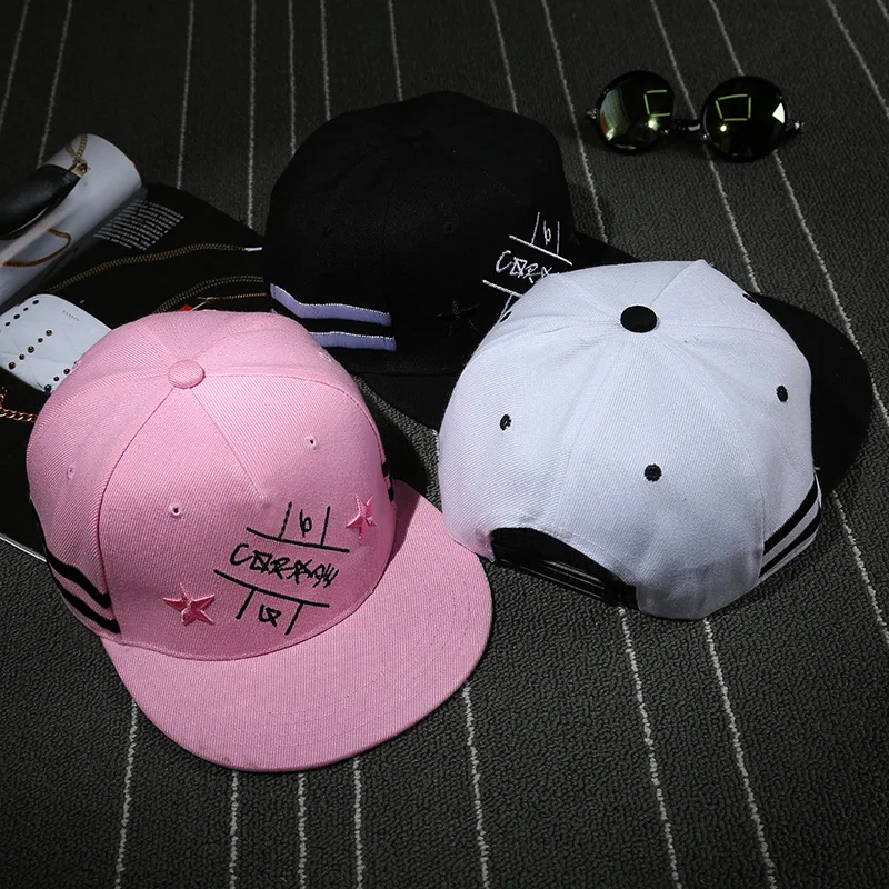Черная Звезда вышивка хип хоп кепки для женщин мужчин мальчиков Snapback шапки весна