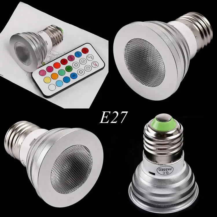 5 Вт GU10 Mr16 E27 RGB Светодиодный прожектор 16 цветов Лампа для изменения света AC110 245v