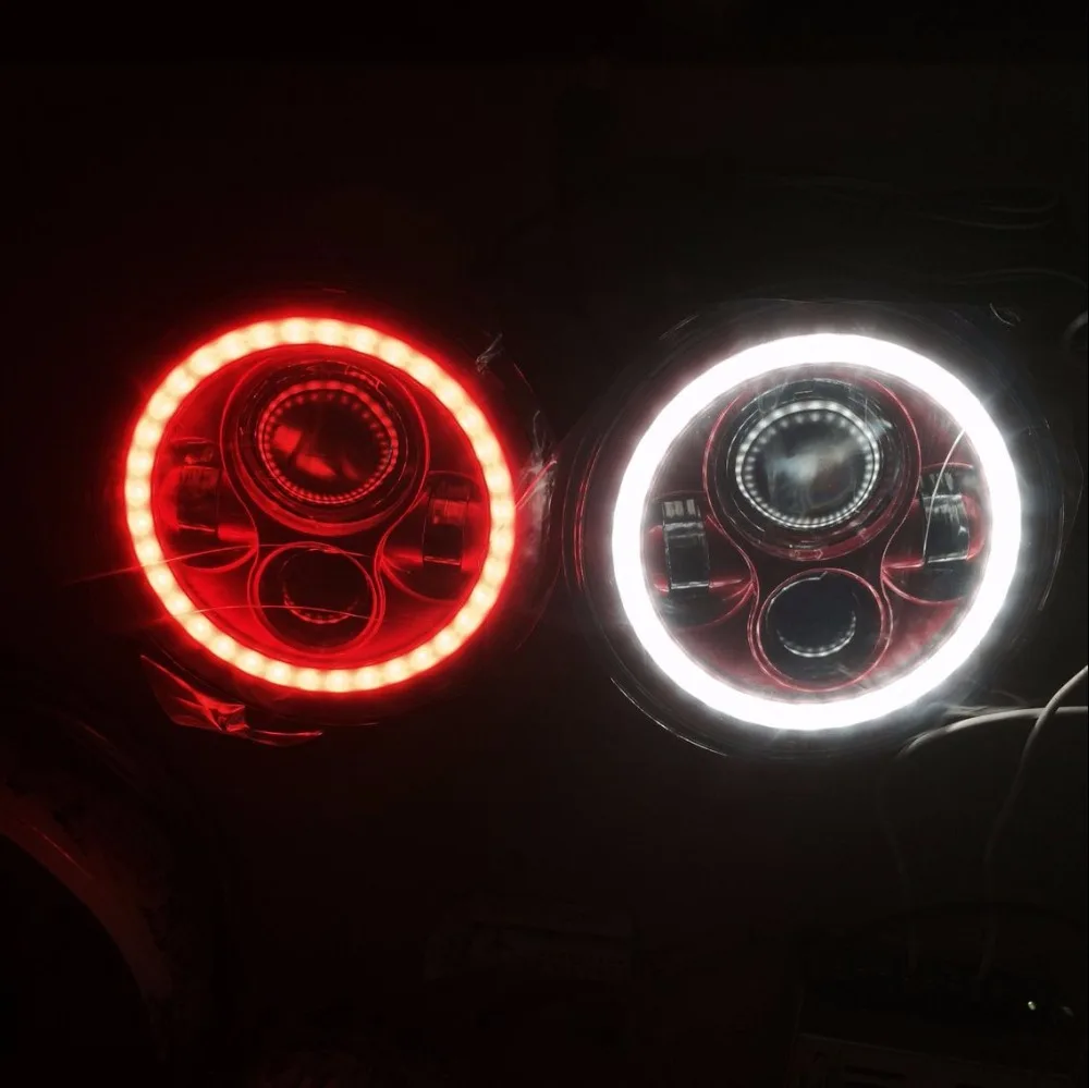 2 шт. 80 Вт красный 7 &quotпроектор светодиодные фары красные ДХО ангельские глазки