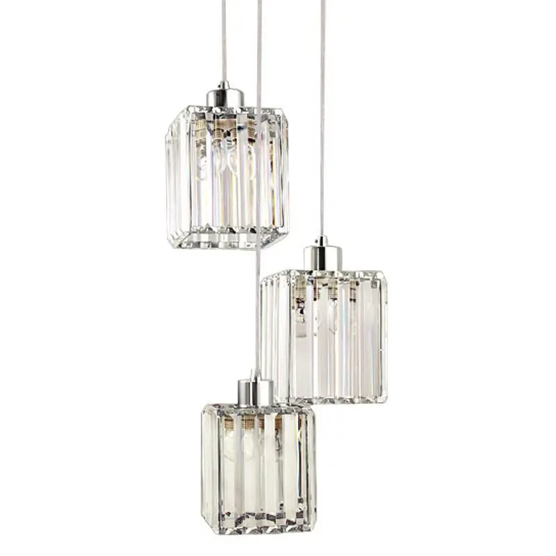 Подвесной светильник для столовой с прозрачными кристаллами модная лампа