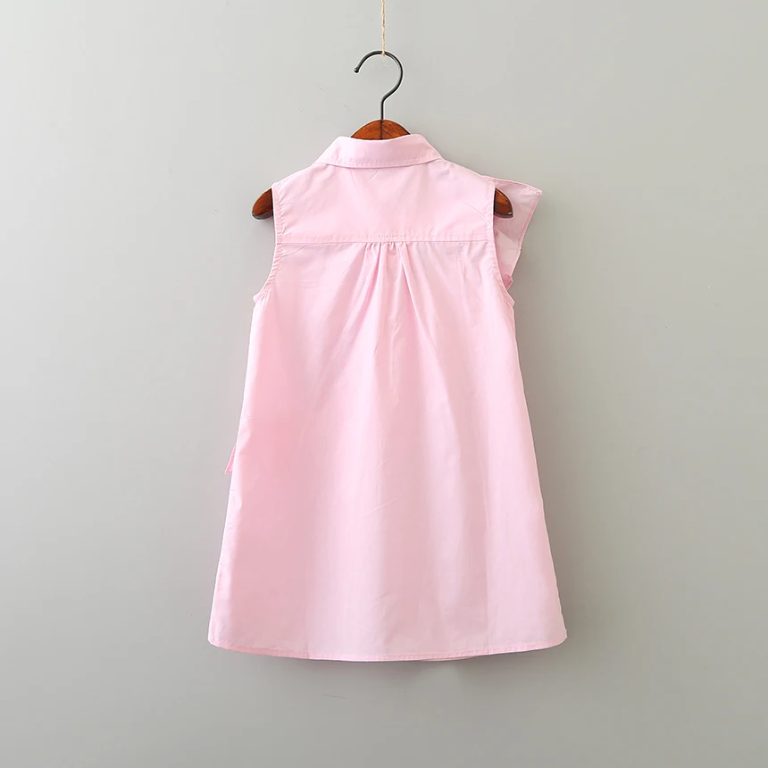 Hot Baby Girls Summer Solid Ruffles Blouse Dresses Princess Children Kids Fashion Pink White Elegant Clothes | Детская одежда и