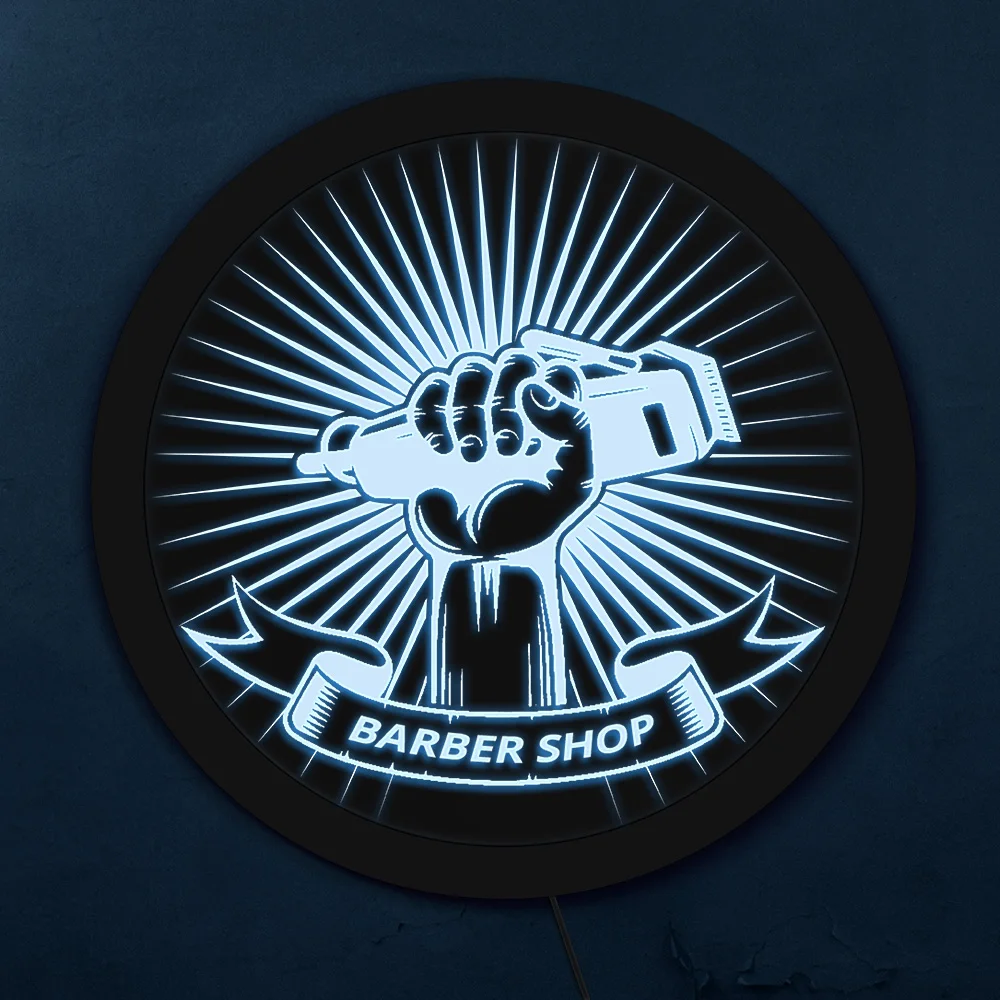 Парикмахерский магазин светодиодный логотип подвесной деловой знак