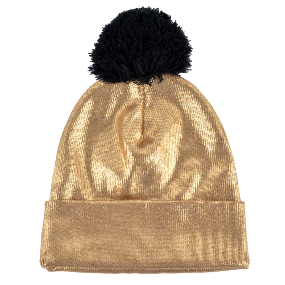 Женские вязаные шапочки TQMSMY зимние шапки для женщин золотистые блестящие с