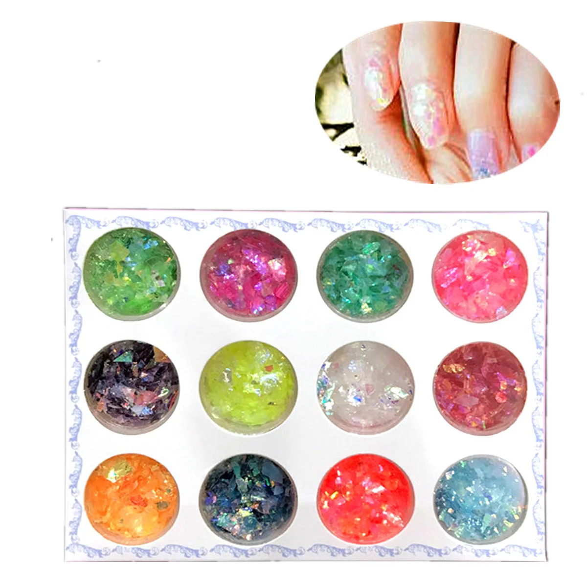 Бумажная оболочка для ногтей сломанная стеклянная фольга с эффектом оболочки