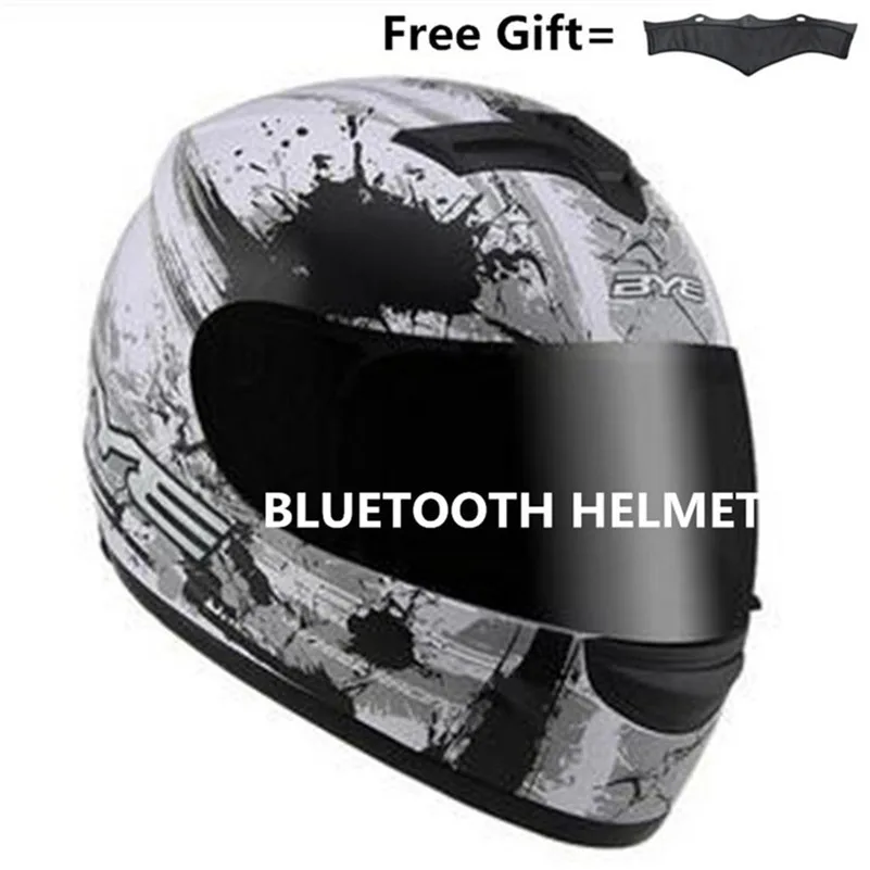Bluetoot helmet Мотоцикл Bluetooth шлем велосипед темные линзы со встроенным домофоном музыка телефонный звонок мате черный s m l xl XXL - Цвет: Bluetoot helmet