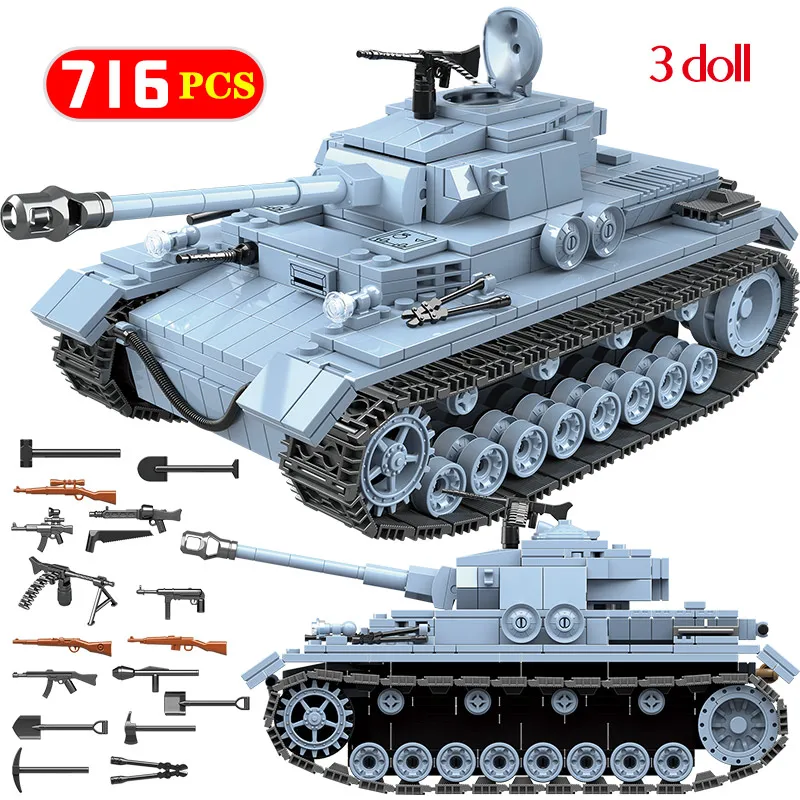 Technik военные Наборы кубиков, совместимые WW2, немецкая танковая армия, городской солдат, полицейское оружие, строительные блоки, игрушки для мальчиков