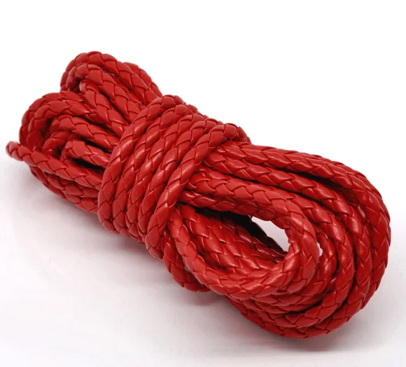

8SEASONS 5M Red Braiding Leatheroid Jewelry Cord 5mm thick (B11705)
