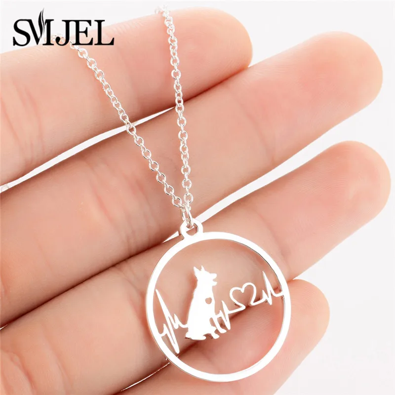 XL551 SMJEL, Трендовое ожерелье с собачкой, колье, новинка, нержавеющая сталь, сердцебиение, щенок, французский бульдог, ожерелье, ювелирные аксессуары, колье для женщин - Окраска металла: XL551
