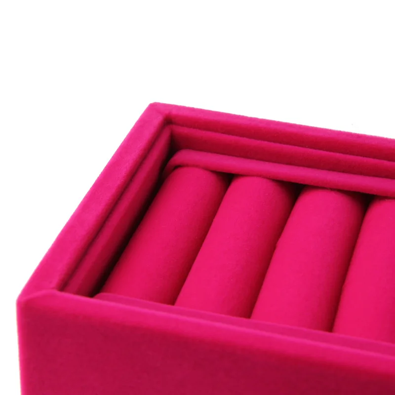 Guanya 2 шт./лот Новый черный розовый серый кольцо серьги лоток бархат ювелирные