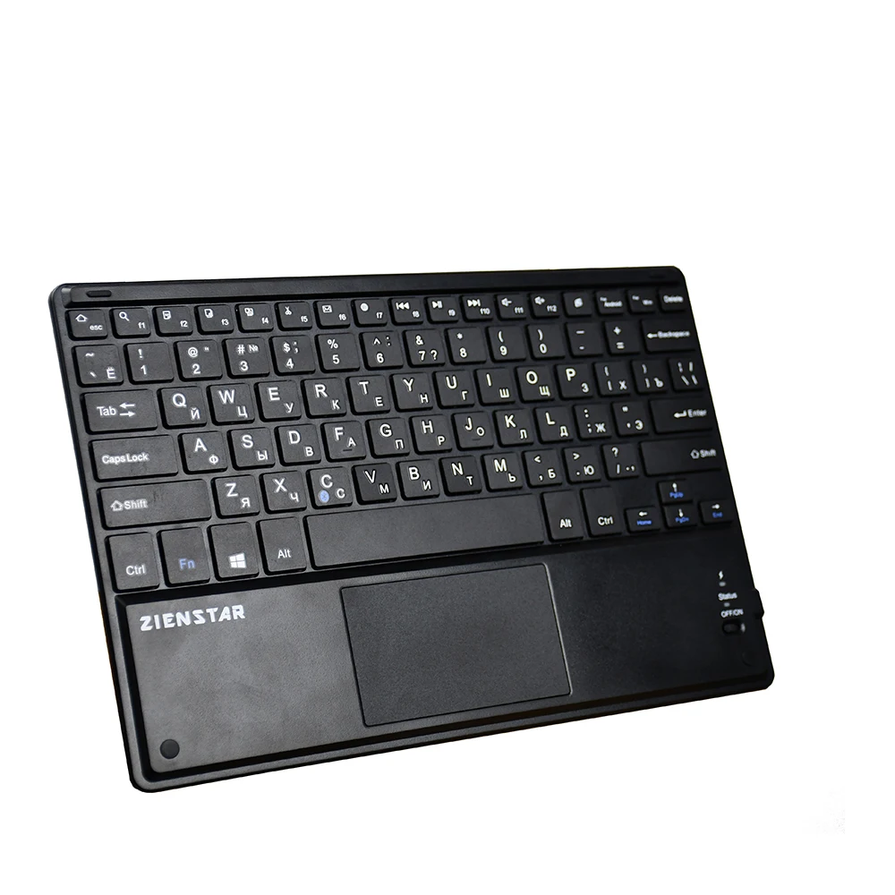 Беспроводная Bluetooth клавиатура Zienstar 10 дюймов с тачпадом для ПК/Samsung Tab/ Microsoft/ Android