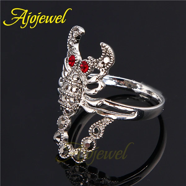 Женская драгоценность женская бижутерия милая черная красная Стразы|ring women|scorpion