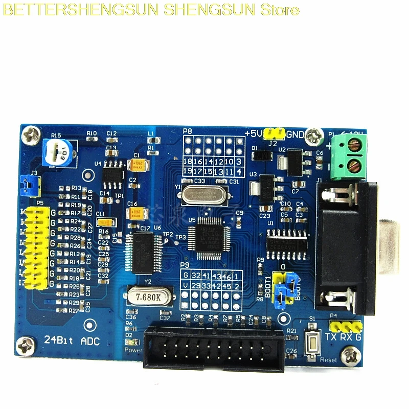 

Модуль сбора высокой точности ADS1256 + STM32F103C8T6, обучающая плата промышленного управления, 24-битный источник питания ADC