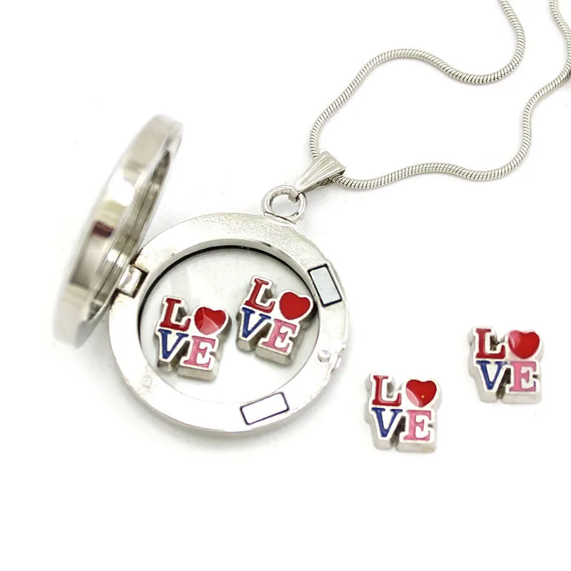 10 шт. плавающие шармы в форме сердца цинковый сплав подходят стеклянные парящие