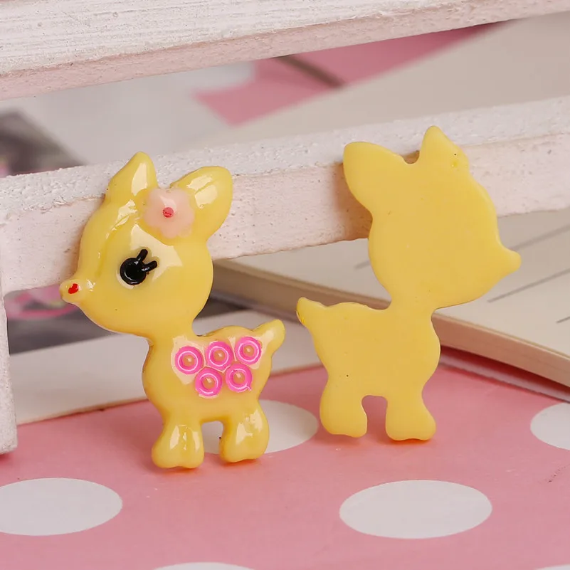 20 ШТ. Каваи Олень Смола Flatback Кабошон Для Волос Луки Плоской Задней Смолы Hairbow